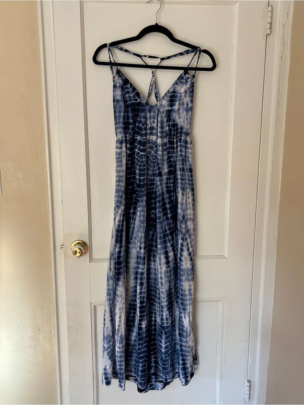 Design Lab Lord & Taylor Blue Tie-Dye Maxi Dress